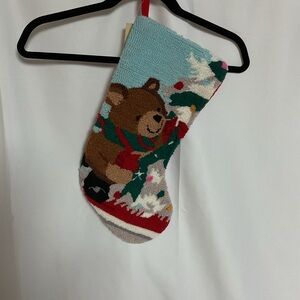 Holiday Lane Festive Bear Christmas Multicolor Stocking